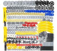 Pièces Techniques pour Kits Lego, 466 pièces, Ensemble de Blocs de Construction pour Roues, pneus, Axes, Axes, chaînes, Engrenages de Voiture - Compatible avec Les principales Marques
