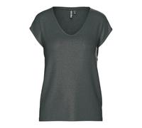 PIECES Tee Pcbillo T-Shirt Lurex Stripes JRS Noos BC, Gris, L Femmes
