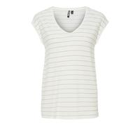 Pieces Tee Pcbillo T-Shirt Lurex Stripes Noos BC, Blanc éclatant, S Femmes