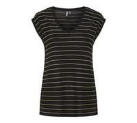 Pieces Tee Pcbillo T-Shirt Lurex Stripes Noos BC, Noir, S Femmes