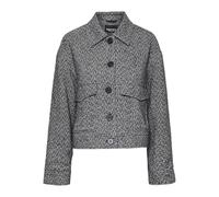 PIECES Veste Courte Pcnorine, Noir/détails : Blanc, M Femme