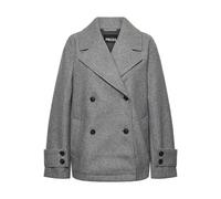 PIECES Veste Grise Pcnova Manteau Court, Mélange de Gris Moyen, M Femme