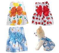 Pièces Vêtements pour Chiots pour Petits Chiens Fille Mignon Arc Femelle Petit Animal Harnais Robe Respirant Été Sans Manches Styles Assortis Chien Princesse Robe pour Chat, Lapin Chien Harnais Robe C