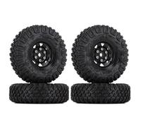 Pièces Voiture RC pour Axial 90069 D90 TF2 pour Tamiya CC01 LC70 pour MST pour Jimny 85 * 28MM 1.55" 1/10 Beadlock Jante Pneu Ensemble RC Crawler Pièces De Voiture Accessoires(AX1010-1501BK)