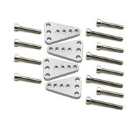 PièCes Voiture Rc Pour Axial Pour SCX10 Honcho Dingo 1/10 Aluminium Supérieur Inférieur Support D'amortisseur Rehausse Kit Crawler RC Modèle Réduit Voiture Amélioration Pièces(Silver)