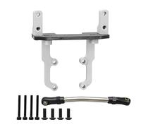 PièCes Voiture Rc Pour Axial Pour SCX10 II 90046 AR44 1/10 Support Montage Servo Métal Remplacement Avec Lien Direction RC Chenille Essieu De Voiture Mise À Niveau Pièces Accessoires(Silver)