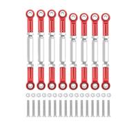 PièCes Voiture Rc Pour MN D90 Pour MN91 MN96 MN98 MN99S 1/12 Pour WPL C14 C24 1/16 Châssis Métal Biellette Liaison Biellette Traction Biellette Direction Pièces Mise Niveau Voiture RC Accessoires(Red)