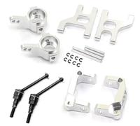 PièCes Voiture Rc Pour Tamiya CC01 TA02 TA03 1/10 Bras Suspension Inférieur Avant Support Moyeu Base C Coupelle Direction Arbre Transmission Métal 4WD Pour Buggy RC Pièces Voiture(Silver)
