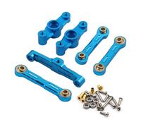PièCes Voiture Rc Pour Tamiya Pour TT-02 TT-02D 1/10 RC Drift Pièces Voiture Aluminium Roulement À Billes Manivelle Ensemble Maillons Direction Modification Accessoires De Voiture RC(Blue)