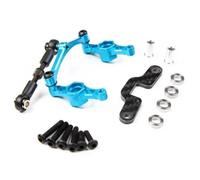 Pièces Voiture RC pour Tamiya pour TT02 1:10 rc Car Pièces CNC Aluminium Manivelle Bras De Direction avec Pont Plaques Fixes Modification Accessoires Voiture(Blue)