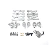 Pièces Voiture RC Pour Wltoys 1/14 144010 144001 144002 1/12 124018 124019 124016 124017 RC Pièces Mise À Niveau Voiture Bras Suspension En Métal Ensemble Supports Moyeu Tasse Direction(Silver)