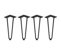 Jeu de pieds Hairpin de 2 barres par table, H 400 mm, Peint en noir
