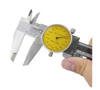 Pied à coulisse à cadran en acier inoxydable, jauge à cadran en plastique, outils de mesure d'épaisseur, 150mm 0.02mm/0.001" Mesures Précision(Metal inch 1024)