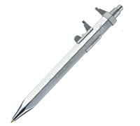 Pied à coulisse coulissant avec échelle filetée et stylo à bille dans un appareil pratique.