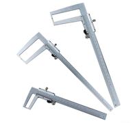 Pied à coulisse en acier au carbone 0,02 mm pour la précision, plaqué chrome pour mesure de profondeur interne externe, règle de jauge portable 0-150/200/300 mm, argent (0-150 mm)