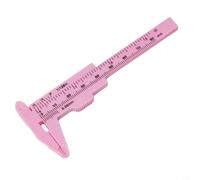 Pied à coulisse en plastique double échelle 0-80 mm (rose) | Double échelle pouce/mm, action coulissante lisse, plastique antirouille, design léger, lectures rapides