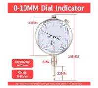 Pied à Coulisse NuméRique 0-10mm Cadran Indicateur Précision Heure Type Indicateur Compteur Cadran Alésage Jauge Indicateurs Micromètre Outils De Mesure Comparateur(10mm Dial Indicator)
