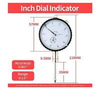 Pied à Coulisse NuméRique 0-10mm Cadran Indicateur Précision Heure Type Indicateur Compteur Cadran Alésage Jauge Indicateurs Micromètre Outils De Mesure Comparateur(Inch Dial Indicator)