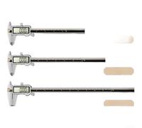 Pied à coulisse numérique de haute précision de type C - Grand écran - Outil de mesure électronique en acier inoxydable - 150 mm, 200 mm, 300 mm - Argent (300 mm)