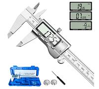 Pied à coulisse numérique en acier inoxydable avec grand écran LCD - Commutation facile de la fraction métrique en pouces - Outil d'étrier de 15,2 cm pour bricolage/ménage