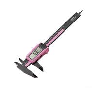 Pied à coulisse numérique en plastique 150 mm - Outil de mesure électronique de haute précision pour bricolage du bois - Conversion en pouces mm - Grand écran LCD - Arrêt automatique - Rose