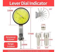 Pied à Coulisse NuméRique Indicateurs à cadran Jauges à cadran Micromètre Indicateur à cadran Support magnétique Indicateur d'horloge Support magnétique Instruments de mesure(0.8mm Dial Indicator)