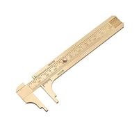 Pied à Coulisse Pratique en Laiton - Outil de Mesure Double échelle - Mini Règle de Poche en Laiton (Double échelle 100 mm)
