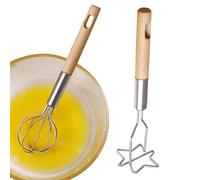 Pied à pommes de terre, outil de pressage de pommes de terre | Fouet à main multifonctionnel - Presse-purée robuste avec poignée en bois, ustensile broyeur d'aliments, fouet à main, a