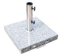Pied/Base De Parasol Granite Gris Poignée Et Roulettes Compatible Pied Parasol Ø 35/38/48 Mm