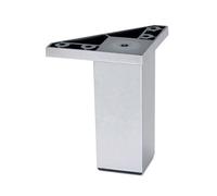 Pied carré ABS carré de 38mm hauteur 100mm aspect aluminium - - 2042125