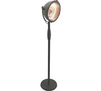 Pied chauffant électrique, métal, noir, compact