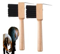 Pied Cheval Manche en Bois Avec Brosse Intégrée