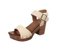 Pied Confortable Femme Mules Confort Femme Décontracté côté creux boucle de ceinture fond plat chaussures femmes sandales d'été mode femmes sandales Les Tropezienne Sandales Sabot Cuir (White, 38)