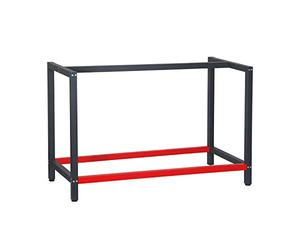 Pied d’établi 125x57x81 cm Acier Anthracite Rouge Support Table de Travail Emballage Atelier Dépôt