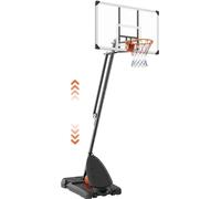 Pied de basket & panier d'extérieur, hauteur réglable 232-305 cm - Pied de basket portable avec roues - Ensemble de basket pour enfants & adultes - Pied & base remplissable, noir