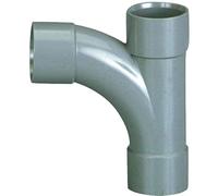 Pied de biche PVC gris 87°30 - Ø 40 mm - Triple emboîture - Girpi