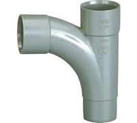 Pied de biche PVC gris 87°30 - Ø 50 mm - Double emboîture - Girpi