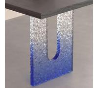 Pied de bureau en forme de U en acrylique transparent pour salle à manger et bureau