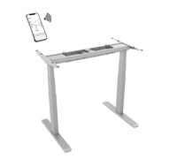Pied de bureau motorisé assis-debout, Hauteur 62- 128 cm, Gris - Connecté