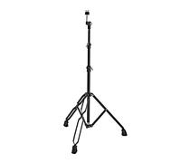 Pied de Cymbale Droit Noir par Gear4music - Réglable en Hauteur | Construction robuste à double renfort, hauteur réglable 738-1330mm, pieds antidérapants, finition noire