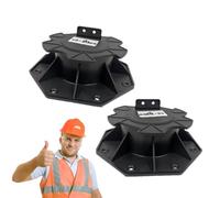 Pied de dalle de bois 2x - pieds de patio réglables, support de dalle de bois portable | Planification de piédestal en polypropylène, roulements de plaques, plancher de base du hangar à dalle de béton