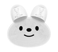 Pied de douche et récurage - Coussin de massage en silicone - Pinceau sans antidérapant - Motif lapin - Tapis exfoliant pour le corps relaxant - Pour les bras, les jambes, le spa, le nettoyage de la