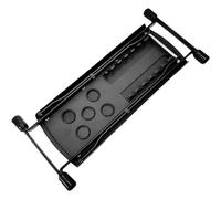 Pied de guitare réglable, mécanisme de pliage à 6 positions, cadre en métal robuste, base antidérapante pour des positions de jeu optimales, tabouret de guitare réglable en hauteur