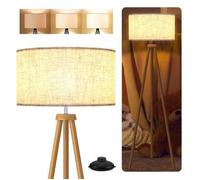 Pied de Lampadaire Trépied Moderne LED Dimmable avec Abat-jour en Lin, E27 12W - 155cm Lampe en Métal - pour Salon Chambre à Couche