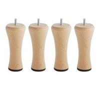 Pieds de sommier Bellecour LITERIE - Pied de lit diabolo en bois verni Hauteur 17 cm (vendu à l'unité)
