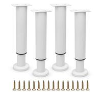 Pied De Lit Réglable En Métal - Liaison Pour Sommier, Armoire, Canapé - Très Résistant - Universel - 18-32Cm - Blanc - Lot De 4