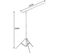 Pied de lumière, construction en acier inoxydable, hauteur maximale 290 cm, SH-DJ-01-280-200