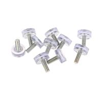 Pied de meuble, 10 pièces en fer transparent, meubles en plastique, table, chaise, pieds réglables, patin coulissant M6 M8 à visser, coussinet de pied antidérapant (couleur : transparent, taille : M6)