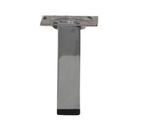 Pied de meuble Hettich Pied de meuble carré fixe acier chromé gris, 10 cm