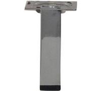 Pied de meuble carré fixe acier chromé gris, 10 cm Gris G